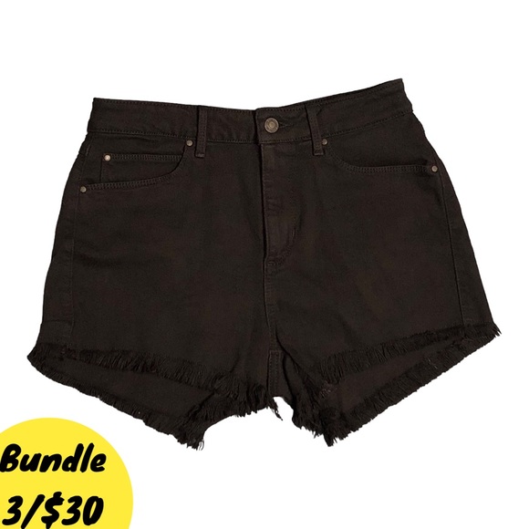 Guess Black High Rise Denim Jeans Jeans Stretchy 5 Pocket Shorts Size 29 - Picture 2 of 6